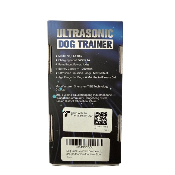 TIZE TZ-U59 Ultrasonic Dog Trainer Handheld Bark Deterrent Blue 50ft Range NEW - Picture 7 of 7